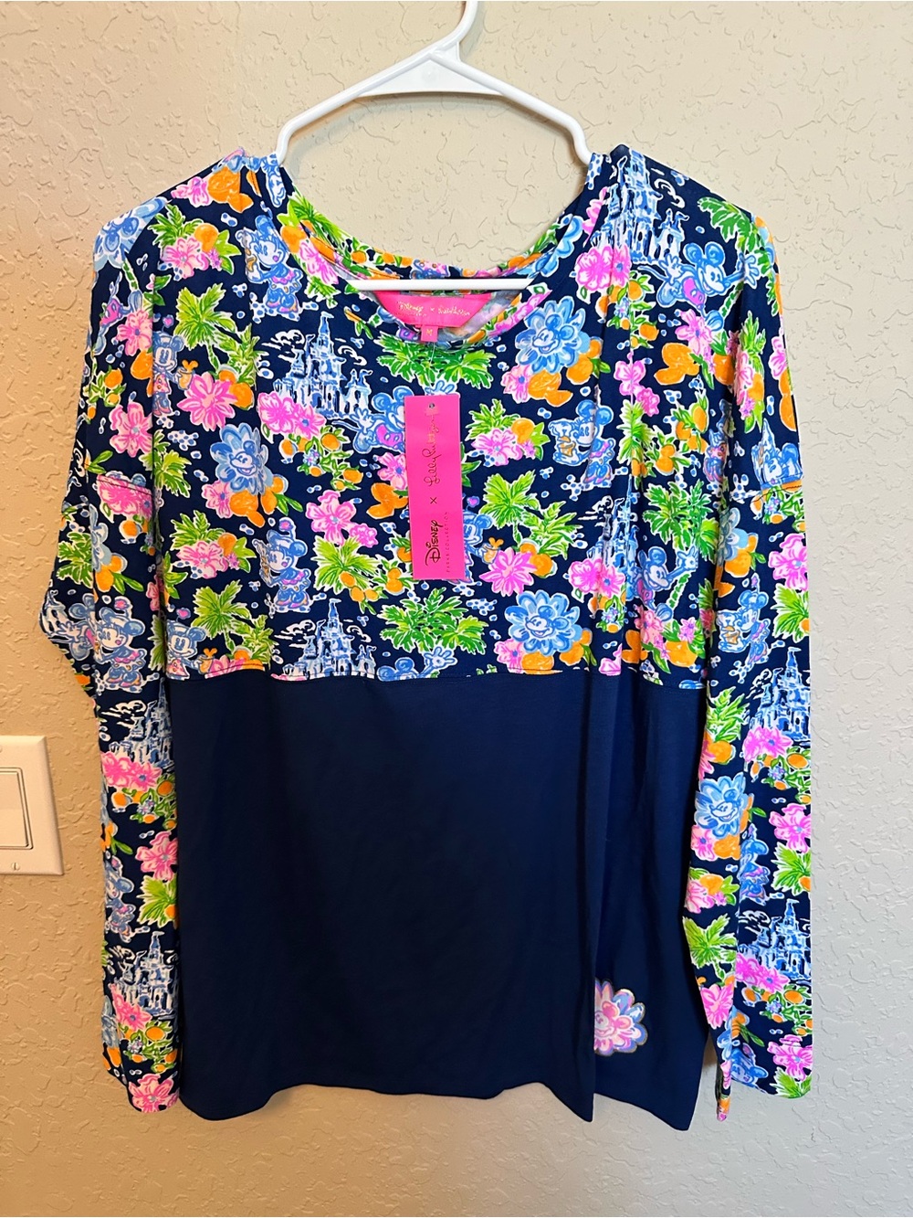 Disney Lilly Pulitzer Navy Floral Pullover Top